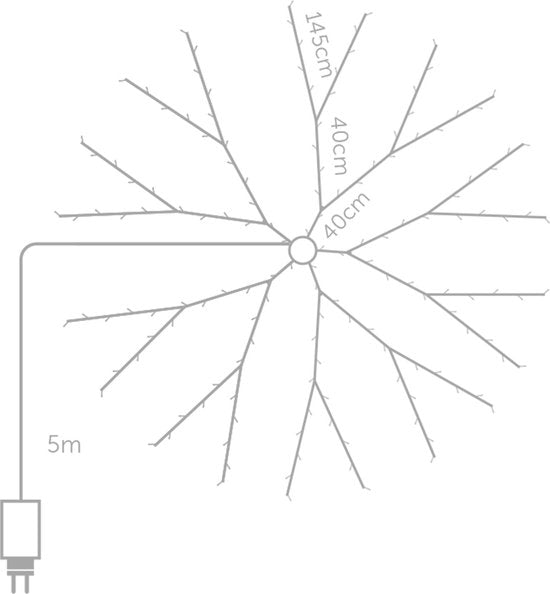 Vellight ATRIA boommantel, kerstboomverlichting voor bomen tot 2.4 m, warmwit, betoverend binnen en buiten