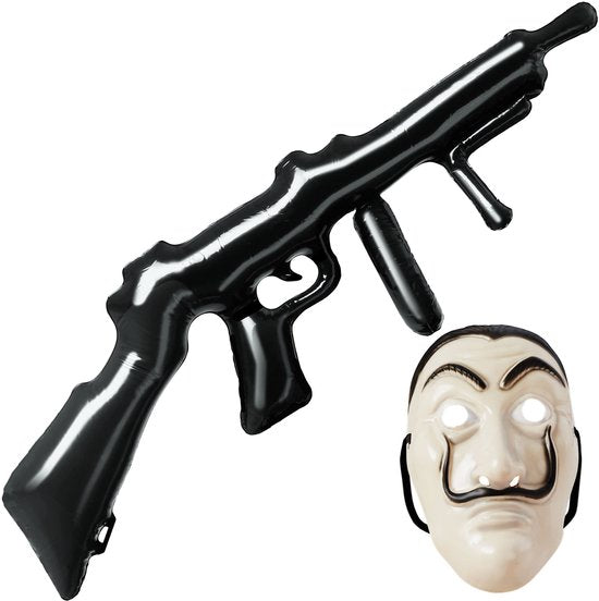 Dressforfun La Casa de Papel - Money Heist - unisexkostuum gemaskerde bankovervallers - M - Verkleedkleding carnaval - Halloween - Verkleden - Feestkleding - Carnavalskleding - Feest - Partykleding