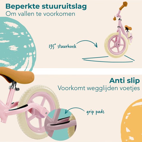 LifeGoods Loopfiets - 2-5 jaar - Jongens en Meisjes - Balance Bike - Roze
