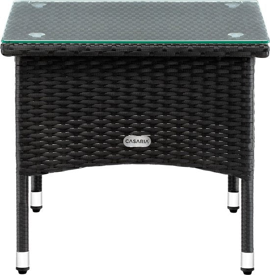 CASARIA Polyrattan Bijzettafel Buiten - 50x50x45cm - Zwart
