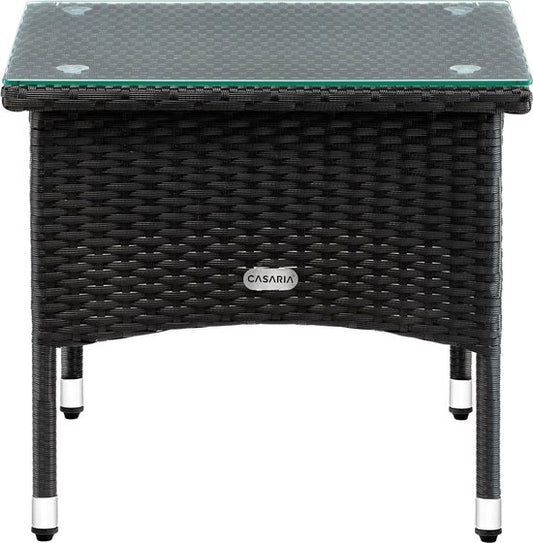 CASARIA Polyrattan Bijzettafel Buiten - 50x50x45cm - Zwart