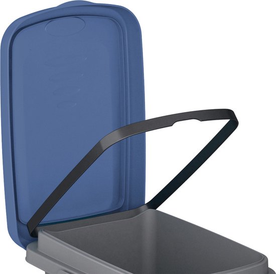 CASARIA Vuilnisbak - 25l Afvalscheiding 39x24x51cm - Grijs Blauw