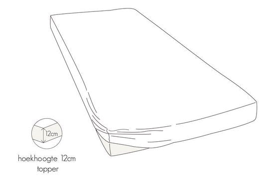 Kayori Shizu Topper Hoeslaken Jersey - 180x200-220cm - Matrasdikte 12 cm - Biologisch Katoen - Wit