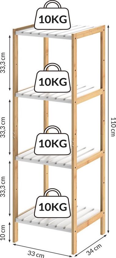 Casaria Badkamer meubel- 110x33x34cm