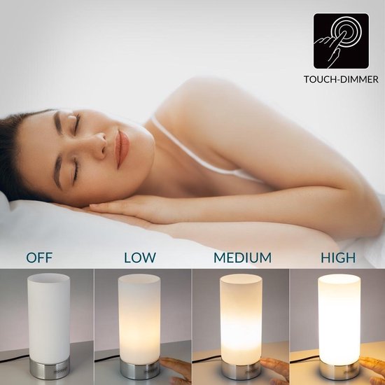 Monzana Tafellamp Lumo - 2 Stuks Touch Dimbaar - Grijs
