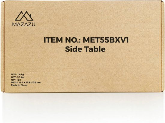MIRA Home - Bijzettafel - Nachtkastje - Bruin - Hout - 40 x 55 x 40 cm