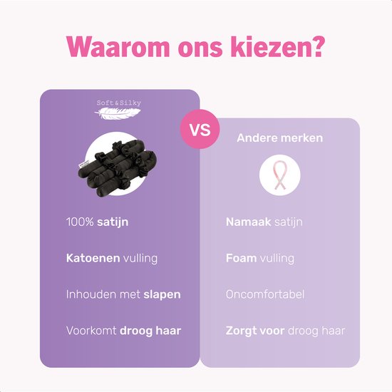 Soft & Silky Heatless curls - Satijn - Lint - Incl. 2 scrunchies en 1 haarklip - Haarrollers - Krulspelden - Krullen zonder hitte - Satijnen Haarkruller - Krullend haar producten