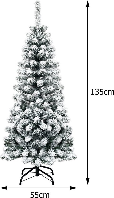 Coast Kunstkerstboom - Wit Besneeuwd - MET Premium PVC naalden - 135cm