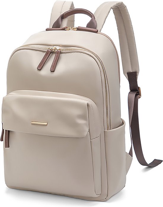 Aramae® - Rugzak Dames - Laptoptas 15.6 Inch - Rugtas Dames - Rugzak Meisje - Rugtas Beige - Schooltas