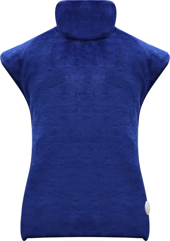 STAUS&BACH XXL Elektrische warmtekussen voor nek, schouder en rug - 93x73 cm - 3 Warmtestanden - Wasbare heating pad - Warmtekussen - Donker Blauw - WarmWrap