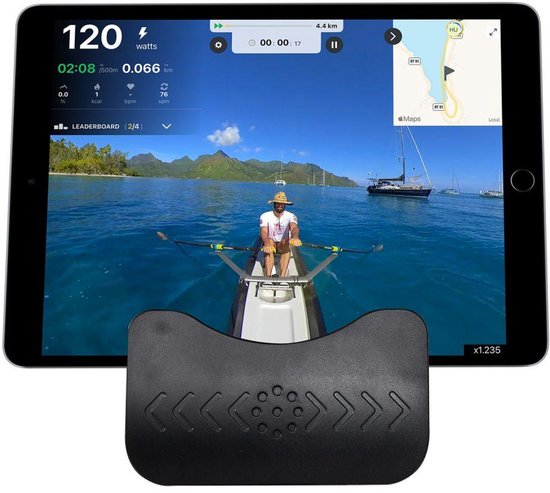 VirtuFit AQUA100i Roeitrainer met Waterweerstand – Enkele Rail – Incl. Display, Tablethouder en Transportwielen – Kinomap & Fitshow – Max. 120 kg en 200 cm – Roeiapparaat – Roeimachine
