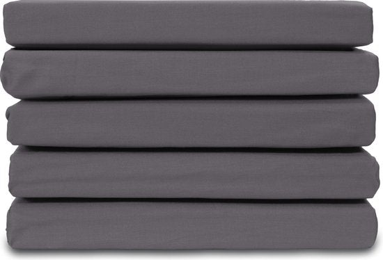 Ten Cate Hoeslaken - Hoeslaken Topper 160x200 - Hoeslaken 160x200 - Geschikt voor Topper Matras 160 x 200 - Katoensatijn - Topdekmatras 160x200 - Hoekhoogte 10 cm - Antraciet