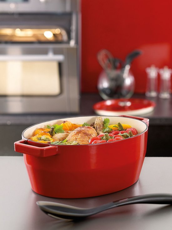 Pyrex Slow Cook rood ovale gietijzeren braadpan 29cm