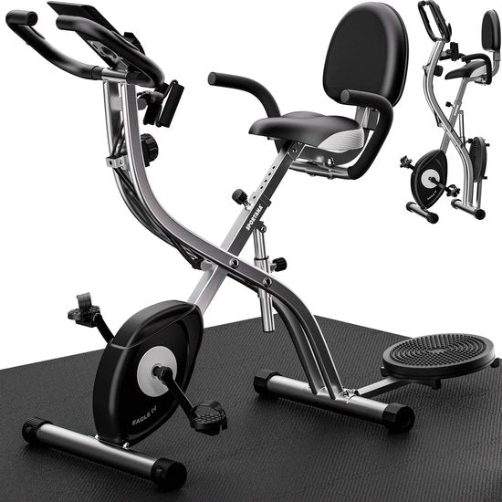Sportana Hometrainer Eagle 4 - Inklapbaar 10 Niveaus – Zwart Zilver