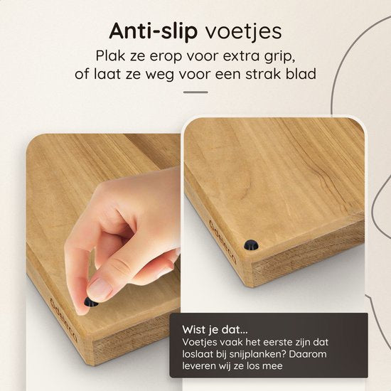 Deleca Teakhouten Snijplank - Dubbelzijdig met Sapgeul / Handgrepen - Groot en Dikke Teak Hout Hakblok - Voor Keuken, Duurzame Snijplanken, Serveerplank, Kaasplank, Borrelplank, Tapasplank - Zonder Plastic - 51x38x3.8 cm