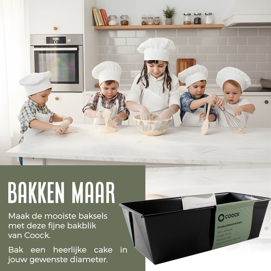 COOCK - Bakvorm - Cakeblik met Antiaanbaklaag - Cakevorm - Bakblik 30 cm - Incl. Deegschraper & E-Book