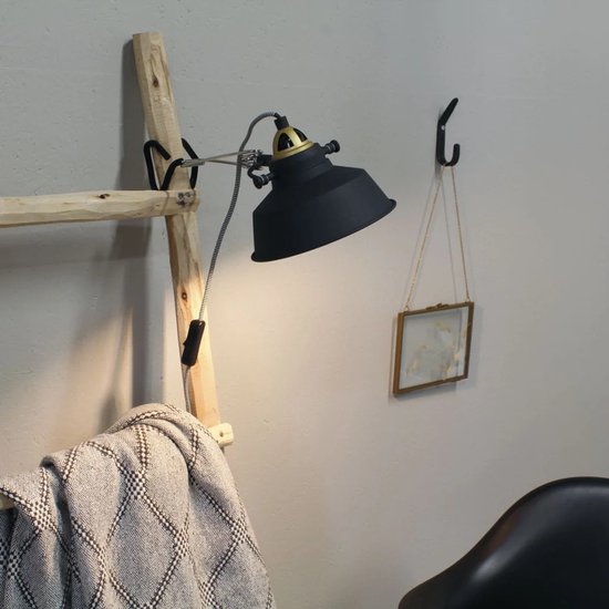 Wandlamp Nove 1320ZW - Zwart, Draaibaar & Kantelbaar, Kunststof/Metaal - Mexlite