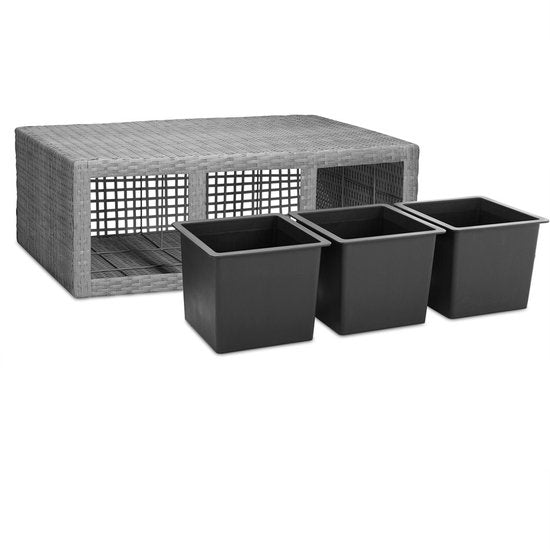 Casaria Staande Plantenbak – met Waterafvoer 83x30,5x60cm – Grijs