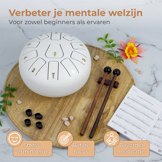 Nuvance - Tongue Drum - Wit - 19x19 cm
