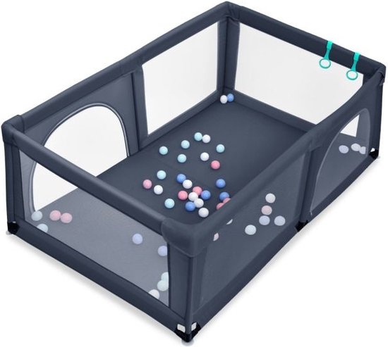 Coast Babybox met 50 Speelballen – 2 Deuren – 120 x 190 cm – Donkergrijs