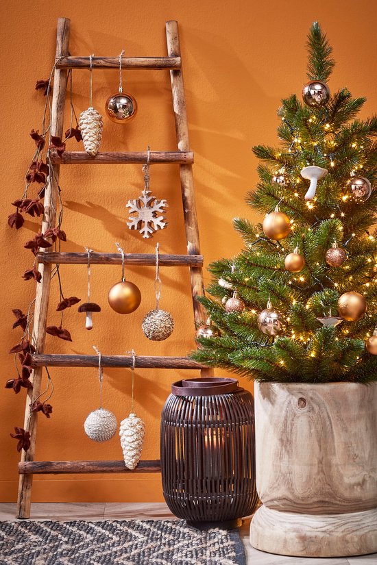 House of Seasons Ladderrek - L29 x B49 x H119 cm - Populierenhout - Bruin
