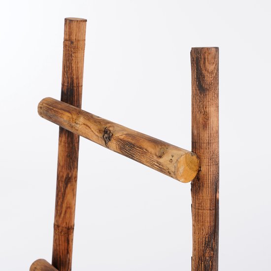 House of Seasons Ladderrek - L29 x B49 x H119 cm - Populierenhout - Bruin