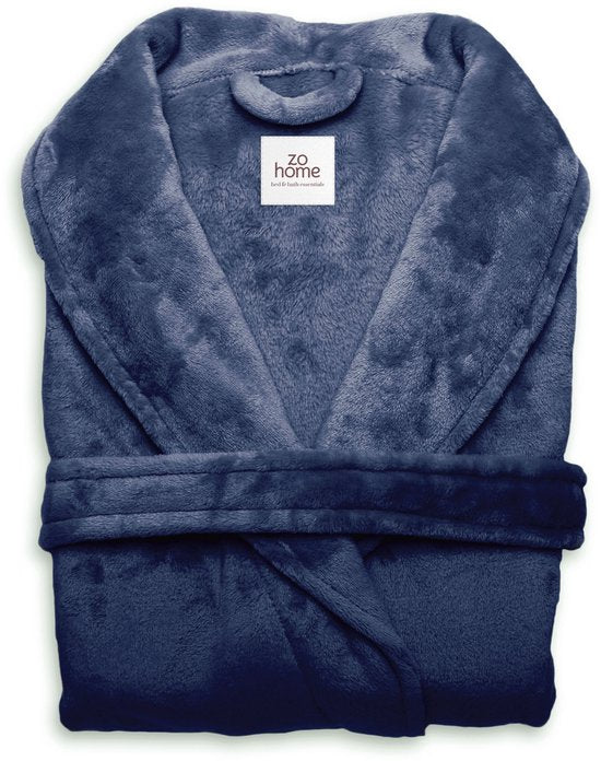 Zohome Badjas Cara - Kamerjas voor Dames en Heren - M - Ochtendjas - Geschikt voor de Sauna - Indigo Blauw