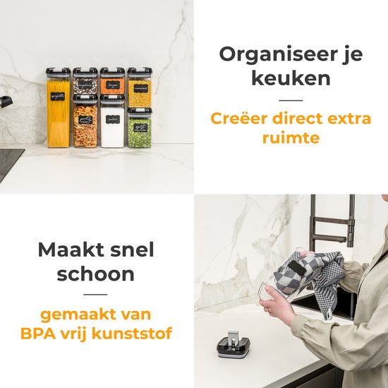 Stosh Voorraadpotten - Voorraadbussen - Snoeppot - 14 Stuks - BPA vrij - Kunststof