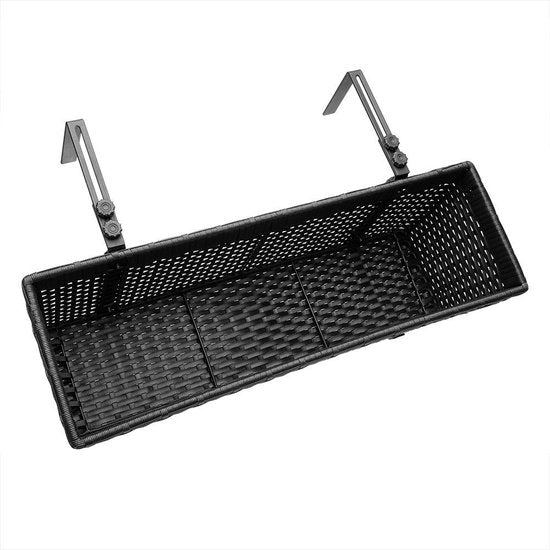 Casaria Polyrattan Bloembak – 2 Stuks Incl. Ophangbeugels – Zwart