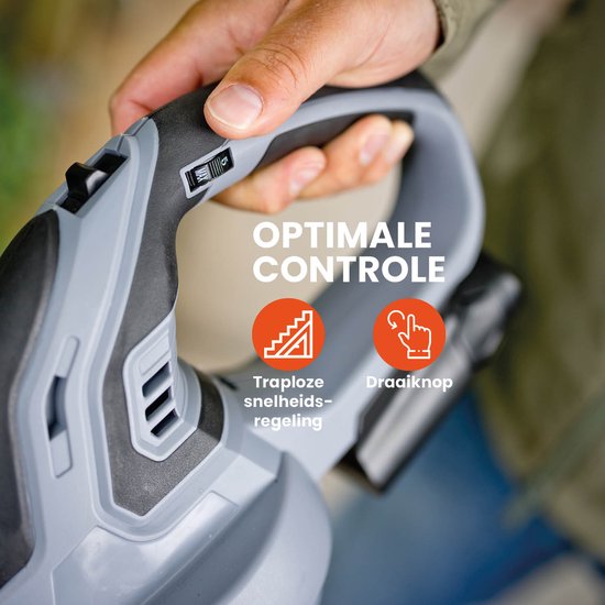 QLT Accu Bladblazer met Lader – Lichtgewicht en Krachtig Tuingereedschap voor Bladeren, Stof en Grasresten – 12V
