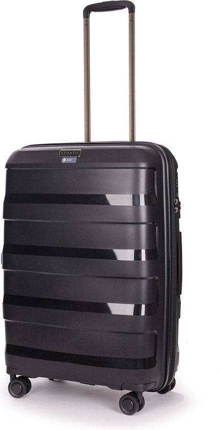 Stratic Straw+ - koffer medium - 66x45x28 cm - 3,7 kg - 65-74 L - spinner - zwart