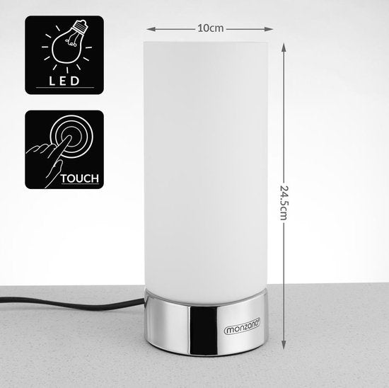Monzana Tafellamp Lumo - 2 Stuks Touch Dimbaar - Grijs