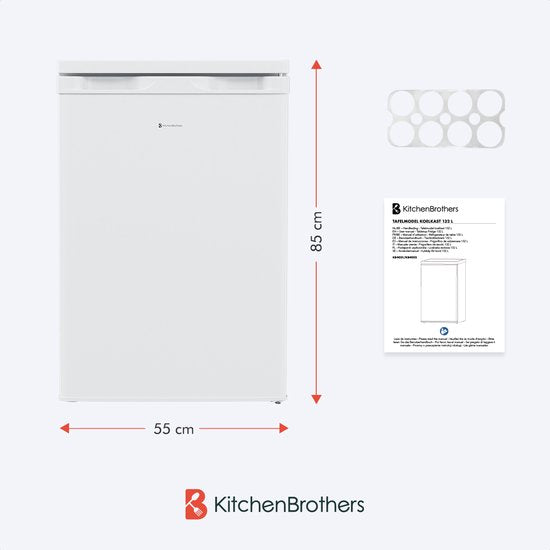 KitchenBrothers Koelkast - 127L - IJskast - Tafelmodel - Vrijstaand - Wit