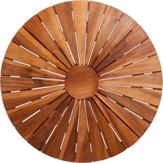 Casaria Bijzettafel Rond \\u2013 \\xD8 70,5 cm Acaciahout 4 Poten - Bruin