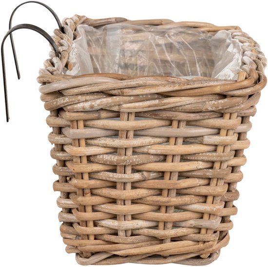Kubu Rotan Hangende Plantenbak - Natuurlijk Afgewerkt | 60x20x23 cm