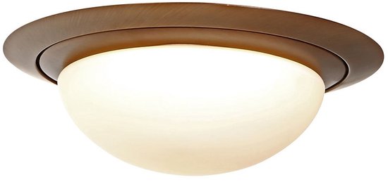 Plafonnier Steinhauer Ikaro 1365BR Brons Ø24cm - 4 stappen dimbaar, geschikt voor binnen, van hoogwaardige metaal en glas