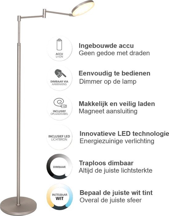 Steinhauer vloerlamp Soleil - staal - aluminium - 3515ST