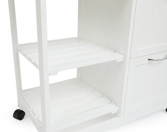 Lifa Living Keukentrolley Sophie - Wieltjes - Serveerwagen - Wit - 67x37x84(LxBxH)
