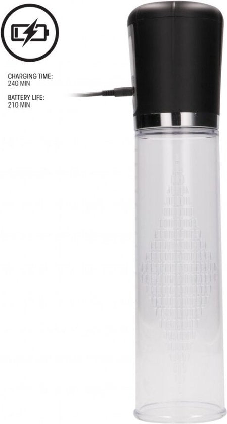 Pumped Premium Oplaadbare Automatische Penis Pomp met LCD Scherm Inclusief Siliconen Cockring - Transparant