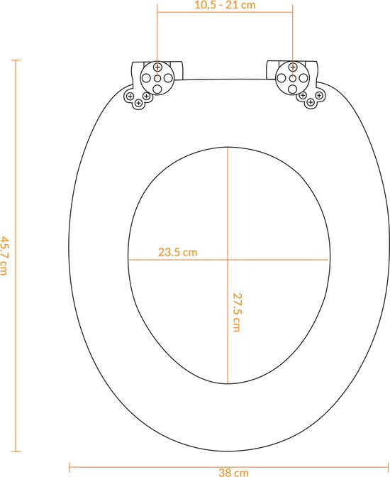 Casaria Wc-bril met Deksel Sluitingsmechanisme Toiletzitting MDF Zwart