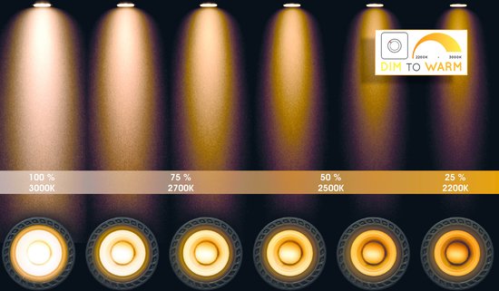 Lucide DORIAN - Plafondspot (Plafondlamp) - Ø 11,7 cm - LED Dim to warm - GU10 (ES111) - 1x12W 2200K/3000K - Zwart