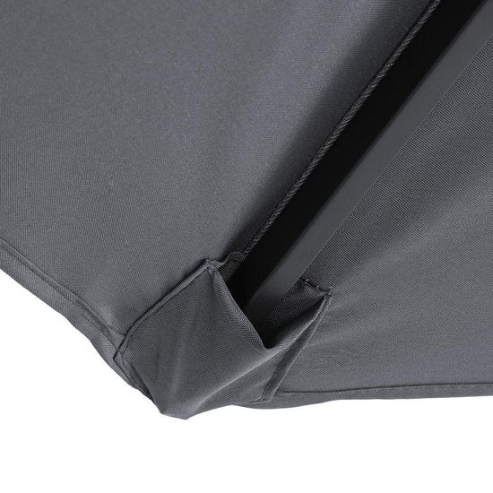Kingsleeve Zweefparasol - Parasolvoet LED-verlichting 330cm - Antraciet