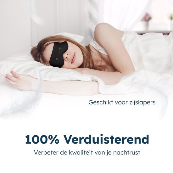 Resty® 4-in-1 Slaapmasker – 100% Lichtdicht – Koelen/Verwarmen/Aromatherapie – 3 Inzetstukken – Comfortabele 4D-pasvorm
