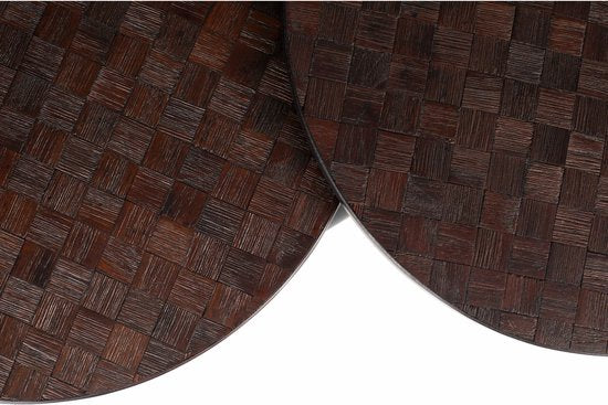 Housecraft Living Webster Bijzettafel Rond Teak Hout Bruin - Set van 2