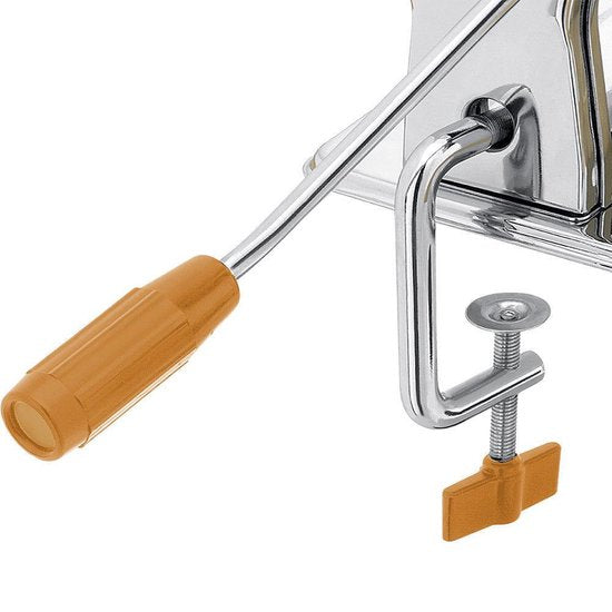 Monzana Handmatige Pastamachine - 2 Deegrollen Tafelhouder – Zilver