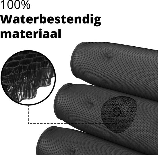 RelaxTub® Badkussen - Nekkussen Bad - Badkussens voor in Bad - 6 Sterke Zuignappen - Anti Slip - Waterdicht - Hoofdsteun Bad - Voor Hoofd, Nek en Schouders - Badkussen Zwart