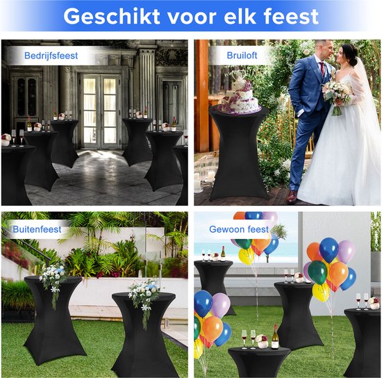 Saaf Statafelrok - 2 stuks - Statafelhoes - Wasbaar en Elastisch - Zwart - 80x85x110 cm