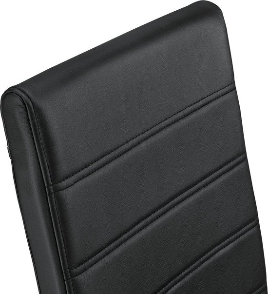 2 Eetkamerstoelen / stoel - Vegas - Kunstleer - Zwart