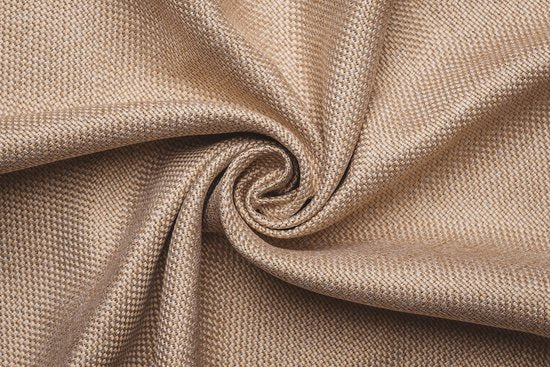 Larson - Luxe Geweven Blackout Gordijn - Ringen - Beige - 150 x 250 cm – Verduisterend & kant en klaar