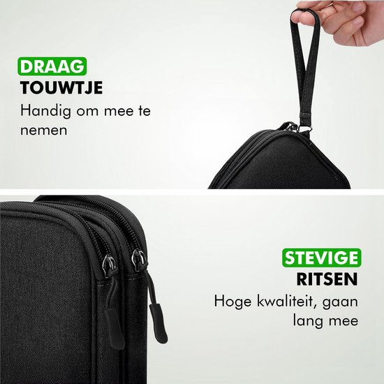 Travelhawk Kabel Organizer - Kabeltas - Electronica Organizer Etui - Opbergtas voor Kabels en Accessoires - Small - Zwart